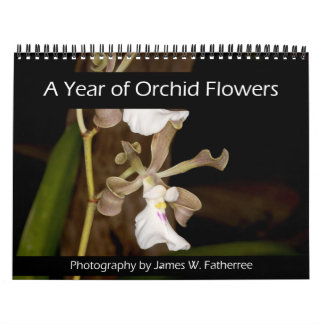Calendário de Parede de Flores de Orquídea por J.