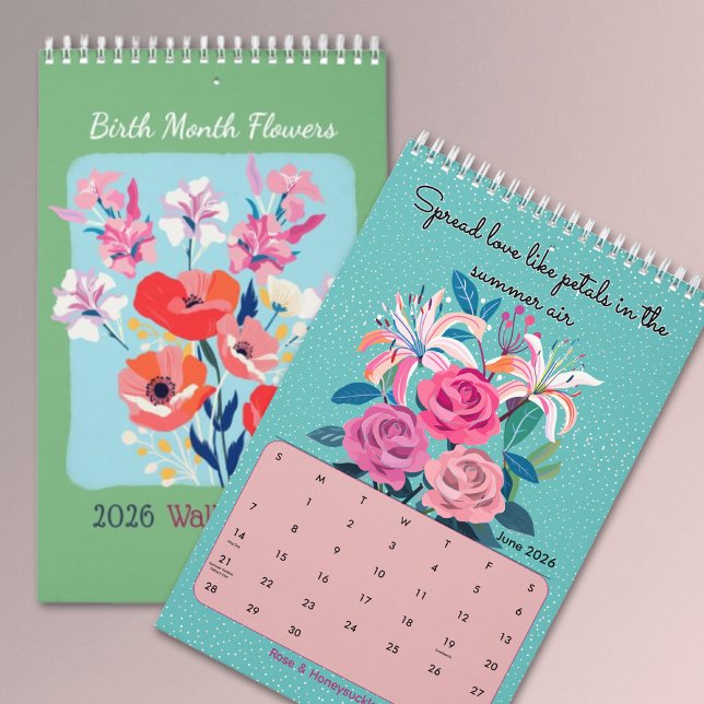 Calendário de parede de flores do mês de nasciment (Criador carregado)