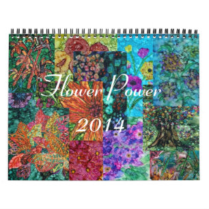 Calendário de parede de flower power 2014