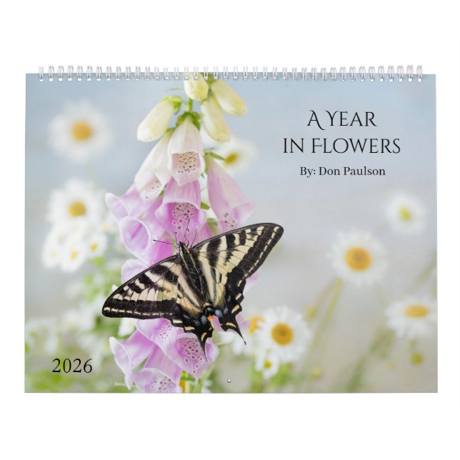 Calendário de Parede de Fotografia Floral 2026 (Capa)