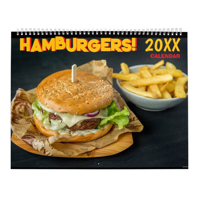 Calendário de Parede de Hambúrguer 2027 Comida (Capa)