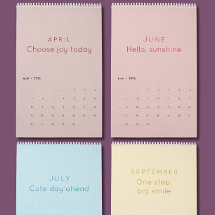 Calendário de Parede de Inspiração Colorido e Vibr