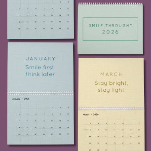 Calendário de Parede de Inspiração Colorido e Vibr