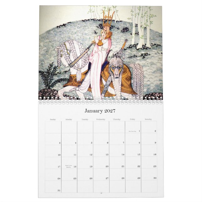 Calendário de parede de Kay Nielsen 2011 (Jan 2027)