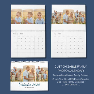 Calendário de Parede de Memórias Familiares Elegan