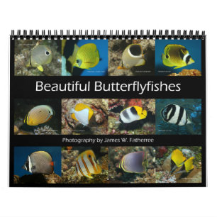 Calendário de Parede de Peixes Borboleta por J.W. 