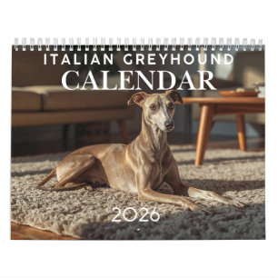 Calendário de Parede do Galgo Italiano 2026