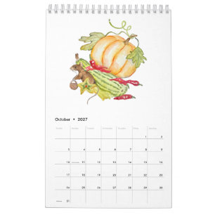 Calendário de Parede do Rato Aquarela 2027