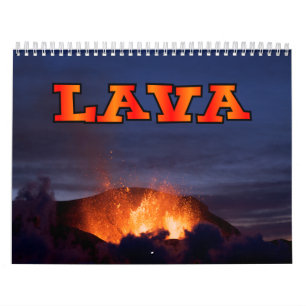 Calendário de parede do vulcão da lava