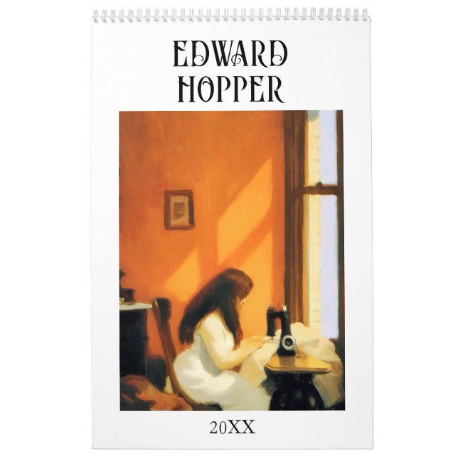 Calendário de Parede Estético Artístico Edward Hop (Capa)