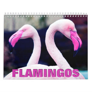 Calendário de Parede Flamingos Rosa