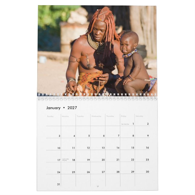 Calendário de Parede Himba (Jan 2027)