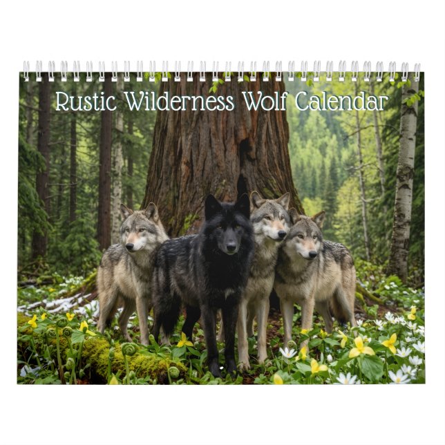 Calendário de Parede Lobo da Selva Rústica (Capa)