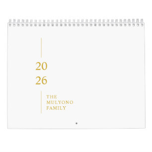 Calendário de Parede Minimalista Moderno 2026