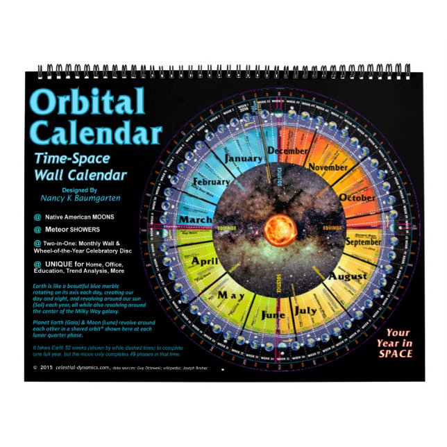 Calendário de parede orbital 2016 do Tempo-Espaço (Capa)