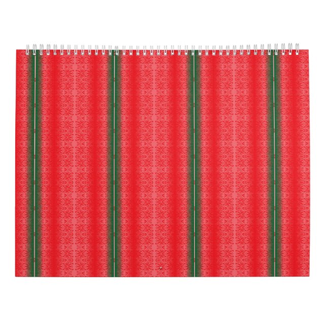 Calendário de Parede Ornamental Vermelho 2027 (Verso)