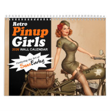 Calendário de Parede Retro Pinup Girl 2026