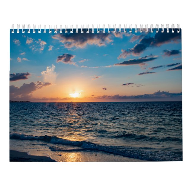 Calendário de Parede Sunset da Florida Beach (Verso)