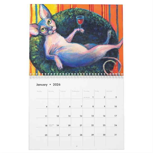 Calendário de parede Svetlana dos gatos 2013 de (Jan 2026)