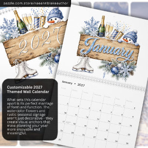 Calendário de Parede Temático 2027 Personalizável