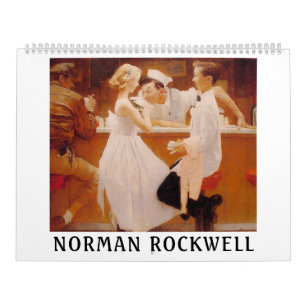 Calendário de Parede Vintage de Arte de Norman Roc