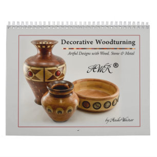 Calendário de parede - Woodturning decorativo
