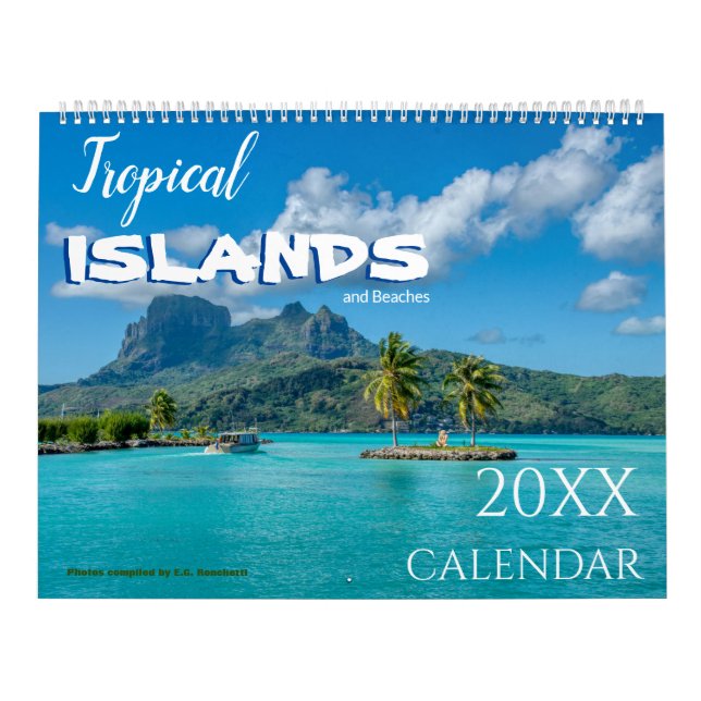 Calendário de Paredes das Ilhas Tropicais e Praias (Capa)