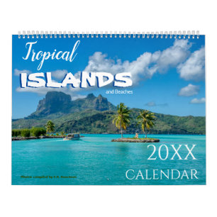 Calendário de Paredes das Ilhas Tropicais e Praias