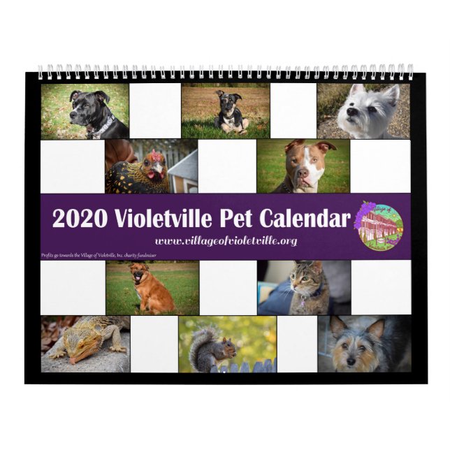 Calendário de Pet Violetville 2020 ~ TODOS os Pets (Capa)