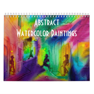 Calendário de Pintura de Aquarela abstrato