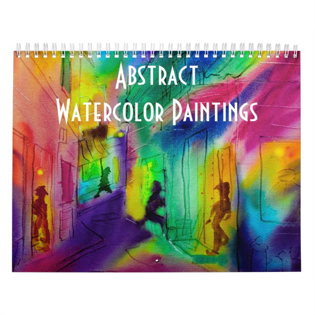 Calendário de Pintura de Aquarela abstrato (Capa)