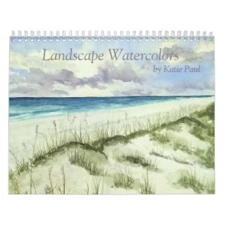 Calendário de pintura de paisagem de aquarela