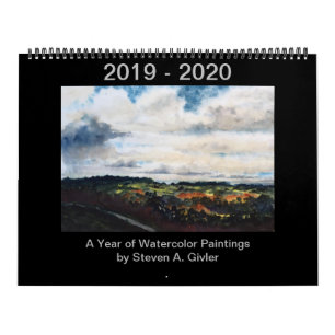 Calendário de pinturas da aguarela por Steven