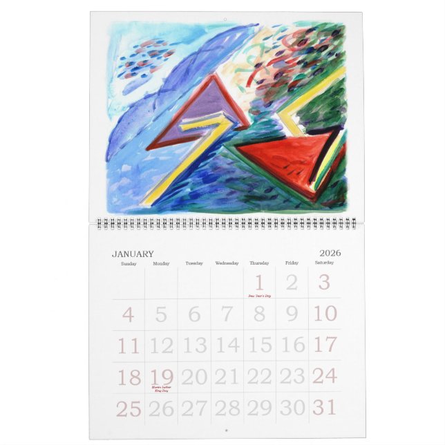 Calendário de Pinturas de abstrato (Jan 2026)