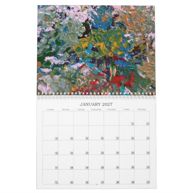 Calendário de pinturas de abstrato art para 2025 (Jan 2027)