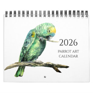 Calendário de pinturas de papagaios