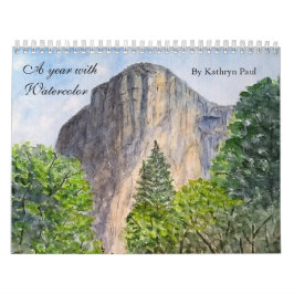 Calendário de pinturas por aquarela