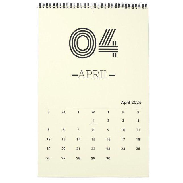 Calendário de Planejadores Minimalista (Abr 2026)