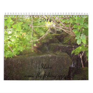 Calendário de pontos cénicos da pesca com mosca de