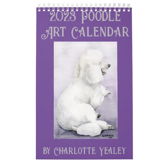 Calendário de Poodle Art de Charlotte Yealey (Capa)