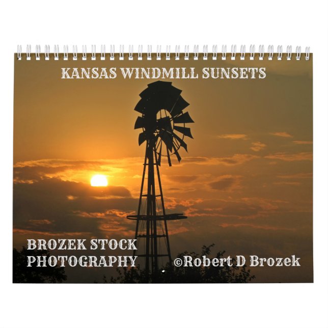 Calendário de Pôrs do sol do Kansas Windmill (Capa)