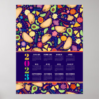 Calendário de Poster da Festa do Taco 2023