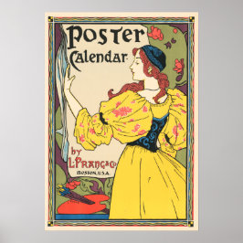 Calendário de Poster da Revista L PRANG & CO Louis