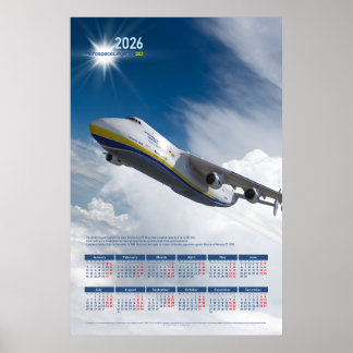 Calendário de Poster de Tributo Antonov An-225 Mri
