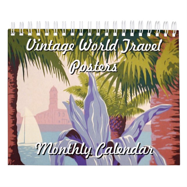 Calendário de Pôsteres de Viagens Antigas pelo Mun (Capa)