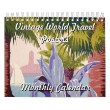 Calendário de Posteres de viagens do Mundo Vintage