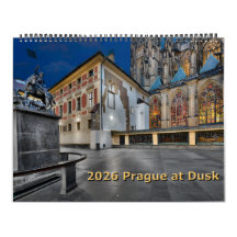 Calendário de Praga ao Anoiteçer 2026