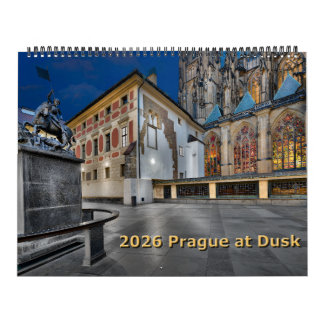 Calendário de Praga ao Anoiteçer 2026