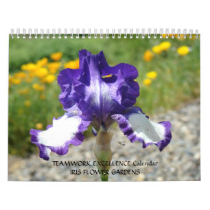 CALENDÁRIO DE PRESENTE DE ESCRITÓRIO Flores de Íri