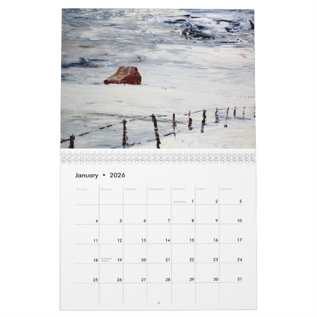 Calendário de Randy Loubier 2011 com escritura (Jan 2026)